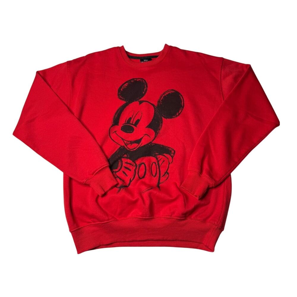 Disney Mickey Mouse Red Sketch Graphic Crewneck Sweatshirt Medium - Picture 3 of 9
